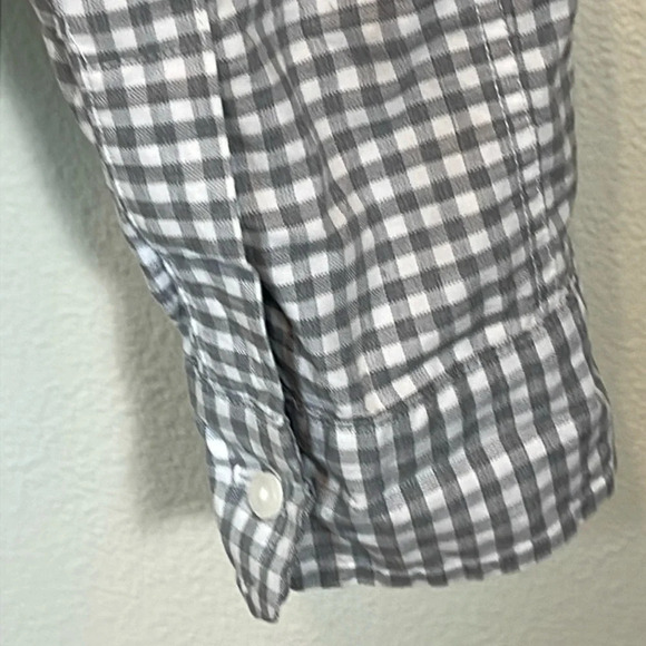 Frank & Eileen Barry Check Button-Up Shirt  in Gray size Medium - Picture 6 of 10